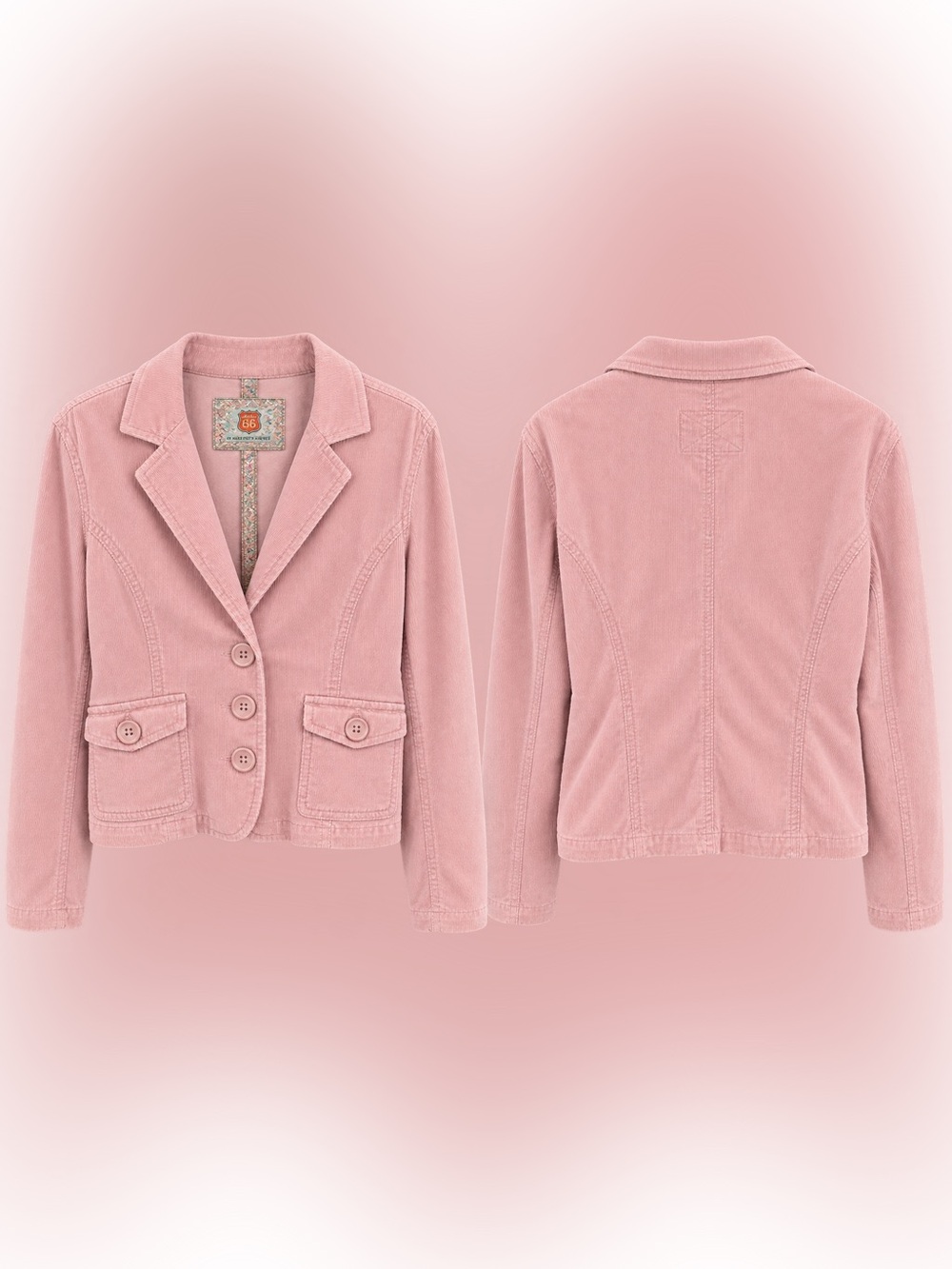Route 66 Dusty Rose Corduroy Blazer Jacket